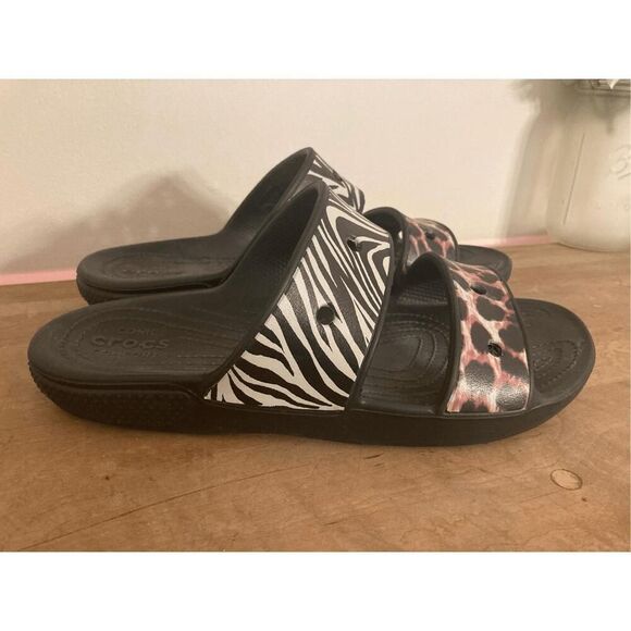 Crocs animal remix womens 12 mens 10 slip on sandals slides - Picture 1 of 6